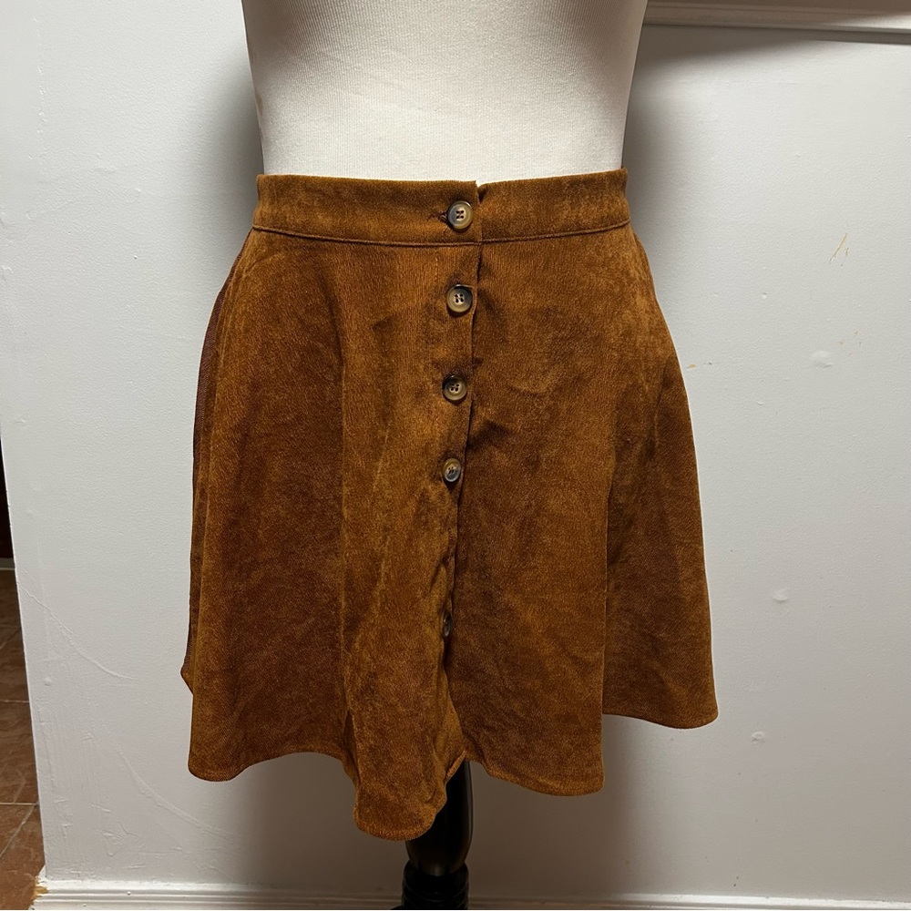 Brown Button Down Skirt